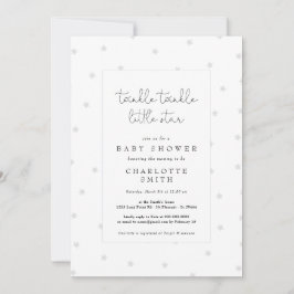 Twinkle Little Star Elegant Baby shower Grey Kaart