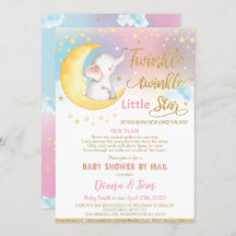 Twinkle Little Star Elephant Baby shower by Mail