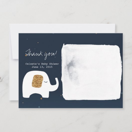 Twinkle Little Star Elephant Baby shower Dank u Kaart (Voorkant)