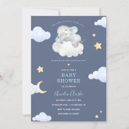 Twinkle Little Star Elephant Baby shower Kaart