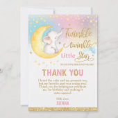 Twinkle Little Star Elephant Birthday Party Bedankkaart (Voorkant)
