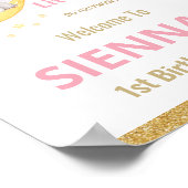 Twinkle Little Star Elephant Birthday Welcome Sign Poster (Hoek)