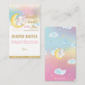Twinkle Little Star Elephant Girl Diaper Raffle Informatiekaartje (Voorkant / Achterkant)