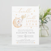 Twinkle Little Star Elephant Neutraal Baby shower Kaart (Staand voorkant)