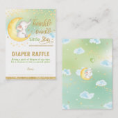 Twinkle Little Star Elephant Neutral Diaper Raffle Informatiekaartje (Voorkant / Achterkant)