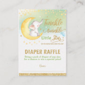 Twinkle Little Star Elephant Neutral Diaper Raffle Informatiekaartje (Voorkant)