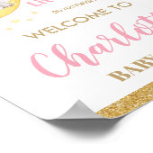 Twinkle Little Star Elephant Pink Welcome Sign Poster (Hoek)