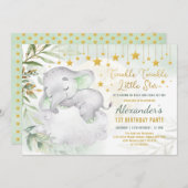 Twinkle Little Star Elephant Wild One 1st Birthday Kaart (Voorkant / Achterkant)