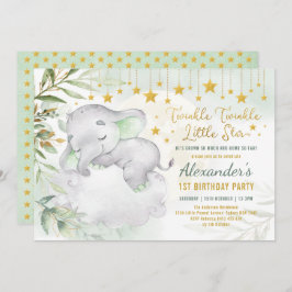 Twinkle Little Star Elephant Wild One 1st Birthday Kaart