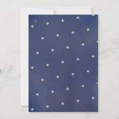 Twinkle Little Star en Moon Donkerblauw Baby showe Kaart (Achterkant)