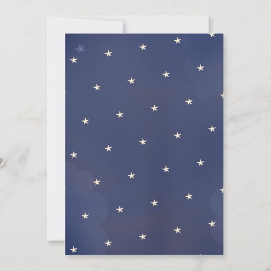 Twinkle Little Star en Moon Donkerblauw Baby showe Kaart (Achterkant)