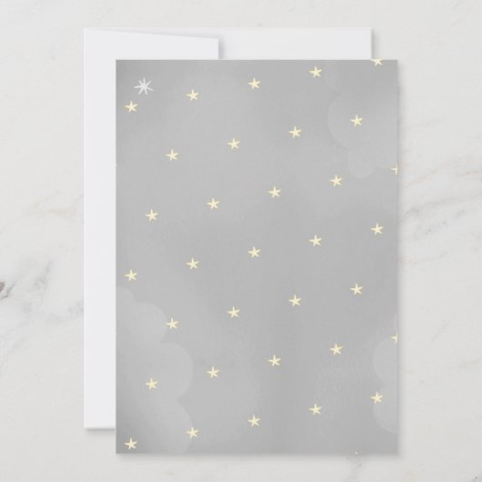 Twinkle Little Star en Moon Grey Baby shower Kaart (Achterkant)