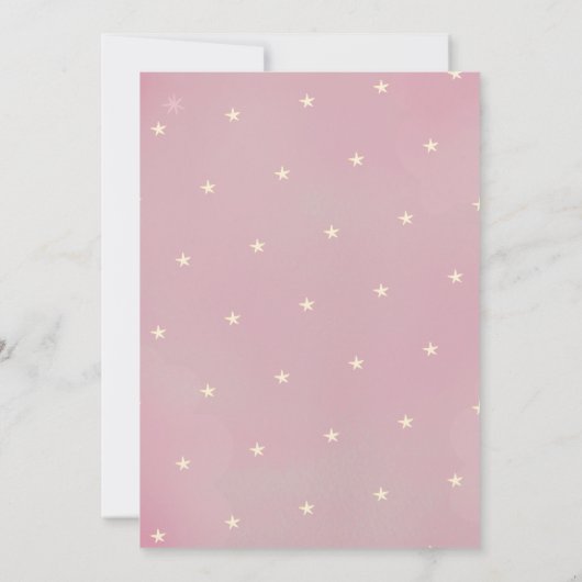 Twinkle Little Star en Moon Pink Baby shower Kaart (Achterkant)