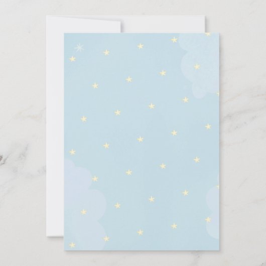 Twinkle Little Star en Moon Sky Blue Baby shower Kaart (Achterkant)