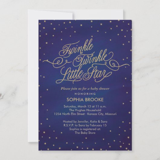 Twinkle Little Star Enchanted Baby shower Kaart (Voorkant)