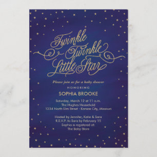 Twinkle Little Star Enchanted Baby shower Kaart