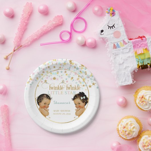 Twinkle Little Star Etnische Baby Genderneutraal Papieren Bordje (Feest)