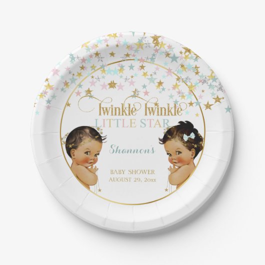 Twinkle Little Star Etnische Baby Genderneutraal Papieren Bordje (Voorkant)