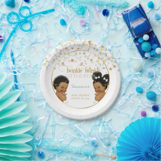 Twinkle Little Star Etnische Baby Genderneutraal Papieren Bordje (Feest)