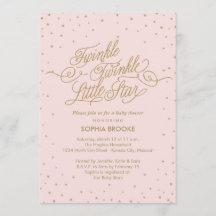 Twinkle Little Star Fancy Gold & Roze Baby shower