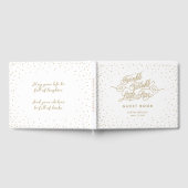 Twinkle Little Star Fancy Gold & White Baby shower Gastenboek (Volledig)
