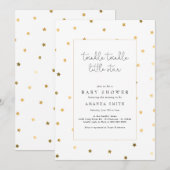 Twinkle Little Star Faux Gold Elegant Baby shower Kaart (Voorkant / Achterkant)