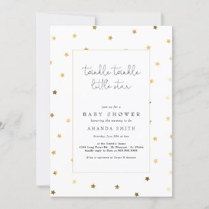 Twinkle Little Star Faux Gold Elegant Baby shower Kaart