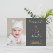 Twinkle Little Star First Birthday Invitation Boy Kaart (Staand voorkant)