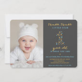 Twinkle Little Star First Birthday Invitation Boy Kaart (Voorkant)