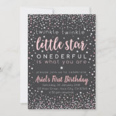 Twinkle Little Star First Birthday Invitation Kaart (Voorkant)