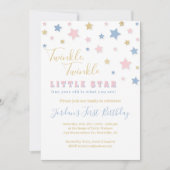 Twinkle Little Star First Birthday Invitation Kaart (Voorkant)