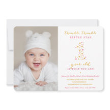 Twinkle Little Star First Birthday Invitations