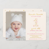 Twinkle Little Star First Birthday Invitations Kaart (Voorkant / Achterkant)
