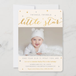 Twinkle Little Star First Birthday Invitations Kaart