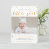 Twinkle Little Star First Birthday Invitations Kaart (Staand voorkant)