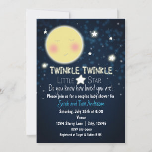 TWINKLE Little Star Fonkelende Baby Shower Uitnodi Kaart