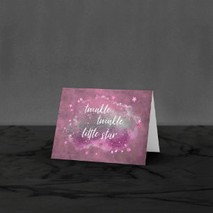 Twinkle Little Star Foto van Mauve Pink Silver G Bedankkaart