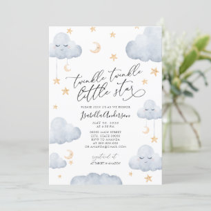 Twinkle Little Star Geel Neutraal Baby shower Kaart