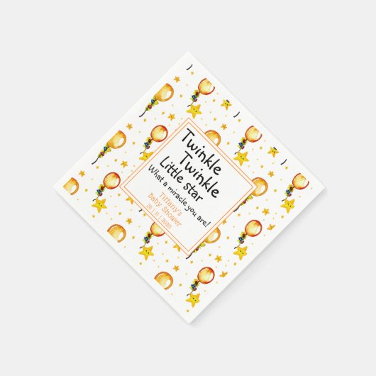 Twinkle Little Star Gender Neutral Baby shower Servet (Hoek)