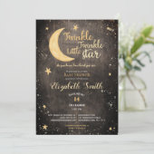 Twinkle little star gender neutral babyshower kaart (Staand voorkant)