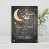 Twinkle little star gender neutral babyshower kaart (Staand voorkant)