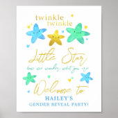 Twinkle Little Star Gender onthaal welkomstbord Poster (Voorkant)