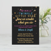Twinkle Little Star Gender onthulling Party Invita Kaart (Staand voorkant)