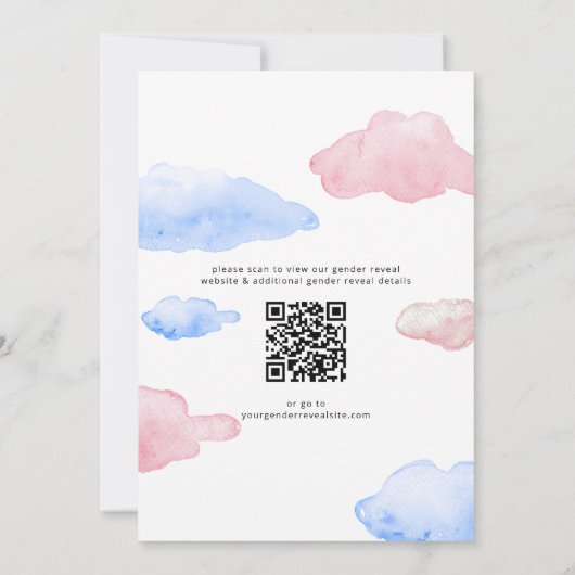 Twinkle Little Star Gender onthulling Party QR Cod Kaart (Achterkant)