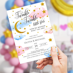 Twinkle Little Star Gender onthulling Party QR Cod Kaart