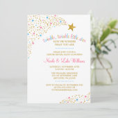 Twinkle Little Star Gender onthult Baby shower Kaart (Staand voorkant)