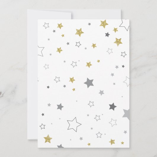 Twinkle Little Star Gender onthult Baby shower Kaart (Achterkant)