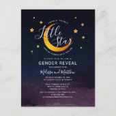Twinkle Little Star Gender onthult Navy Paars Uitnodiging Briefkaart (Voorkant)