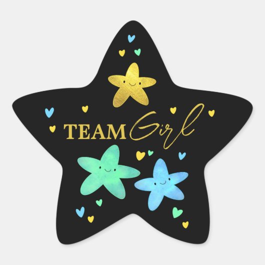 Twinkle Little Star Gender Reopenbaart Team Girl Ster Sticker (Voorkant)