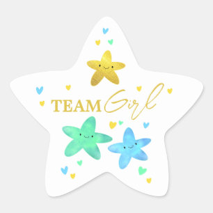 Twinkle Little Star Gender Reopenbaart Team Girl Ster Sticker